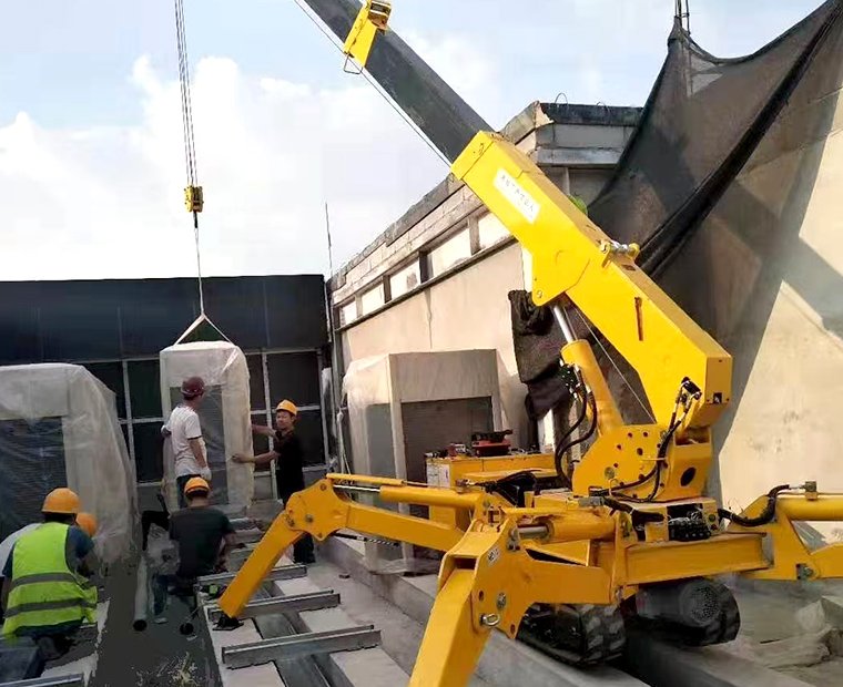 3T Spider Crane for HVAC Equipment Installation