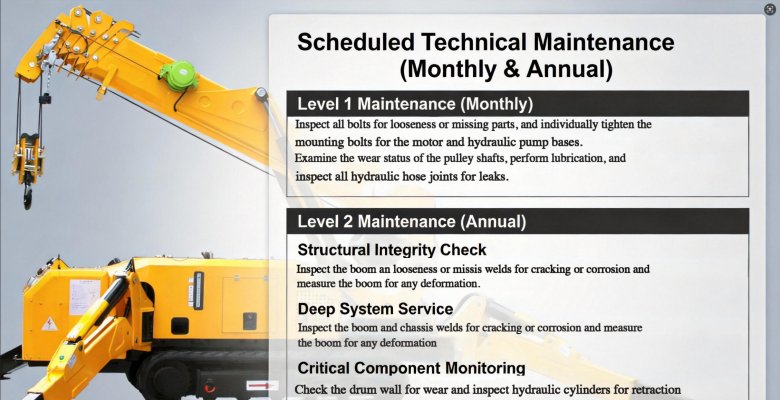 Mini Crawler Crane Maintenance Guide: Monthly Inspection & Annual Deep-Service Standards
