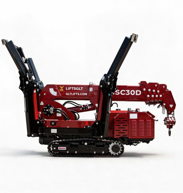 LIFTSGLT GSC30D Mini Crawler Crane Outrigger System Half Deployed View