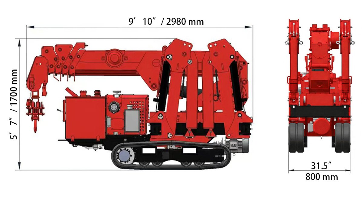 LIFTSGLT GSC30G Mini Crawler Crane Transport Dimensions Diagram