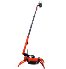 GCT60 Tracked Boom Lift fully extended vertically, showing maximum working height and spider outrigger stability.