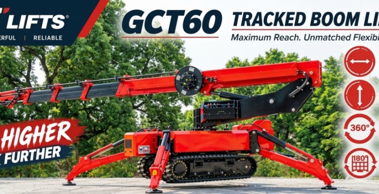 GCT60 Tracked Boom Lift: 59 ft Working Height and Expandable Tracks