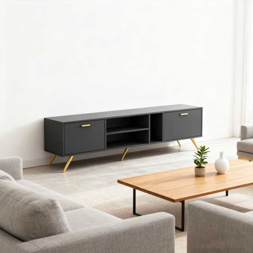 Modern High-end Light Luxury Wooden Large Size TV Stand