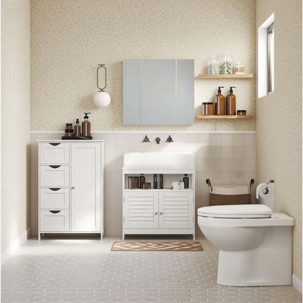 Factory Customized Wholesale Wooden Bathroom Cabinet With Drawers 