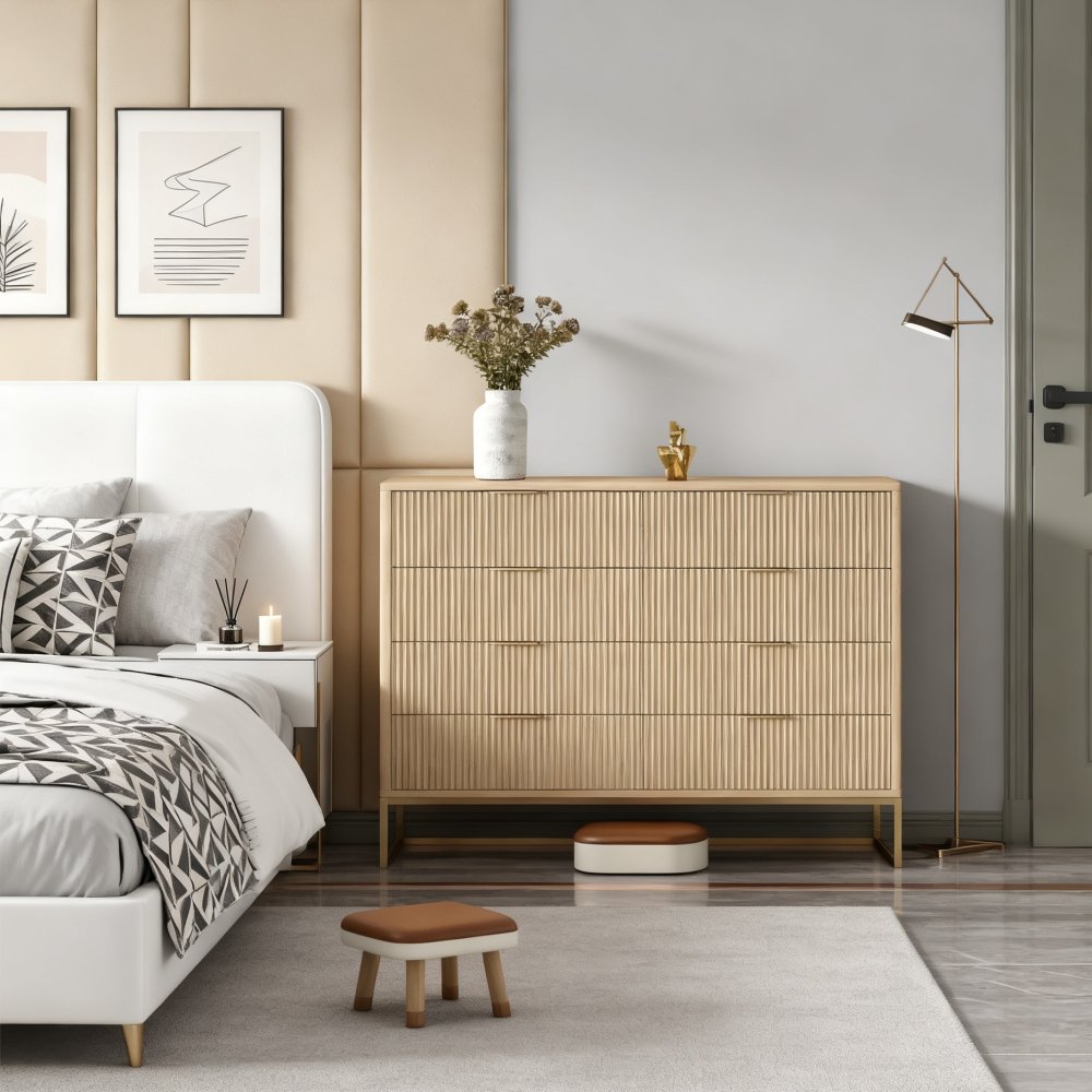 Modern Design Log Style Multi-drawer Wooden Storage Cabinet