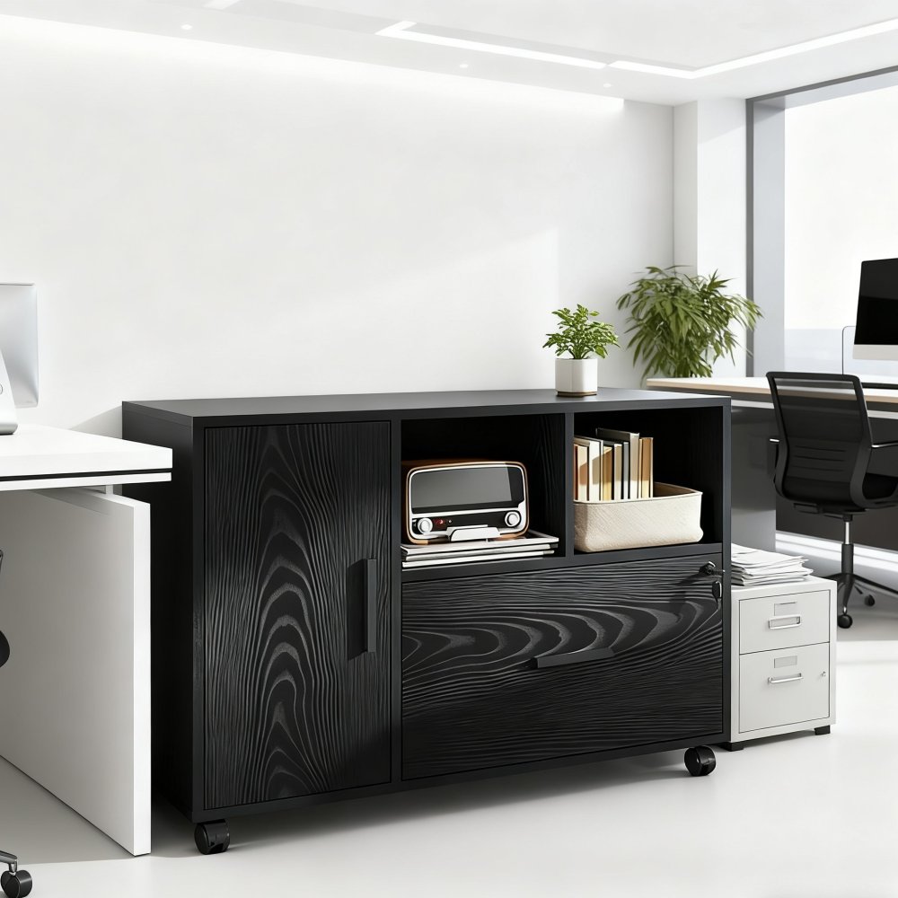 Designers Design New Minimalist Style Rectangular Wooden Office Furniture Filing Cabinet 