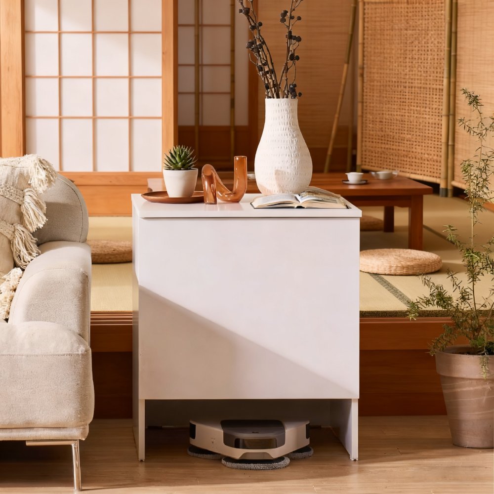 Square Cabinet With Storage Box Robot Vacuum Storage Cabinet 