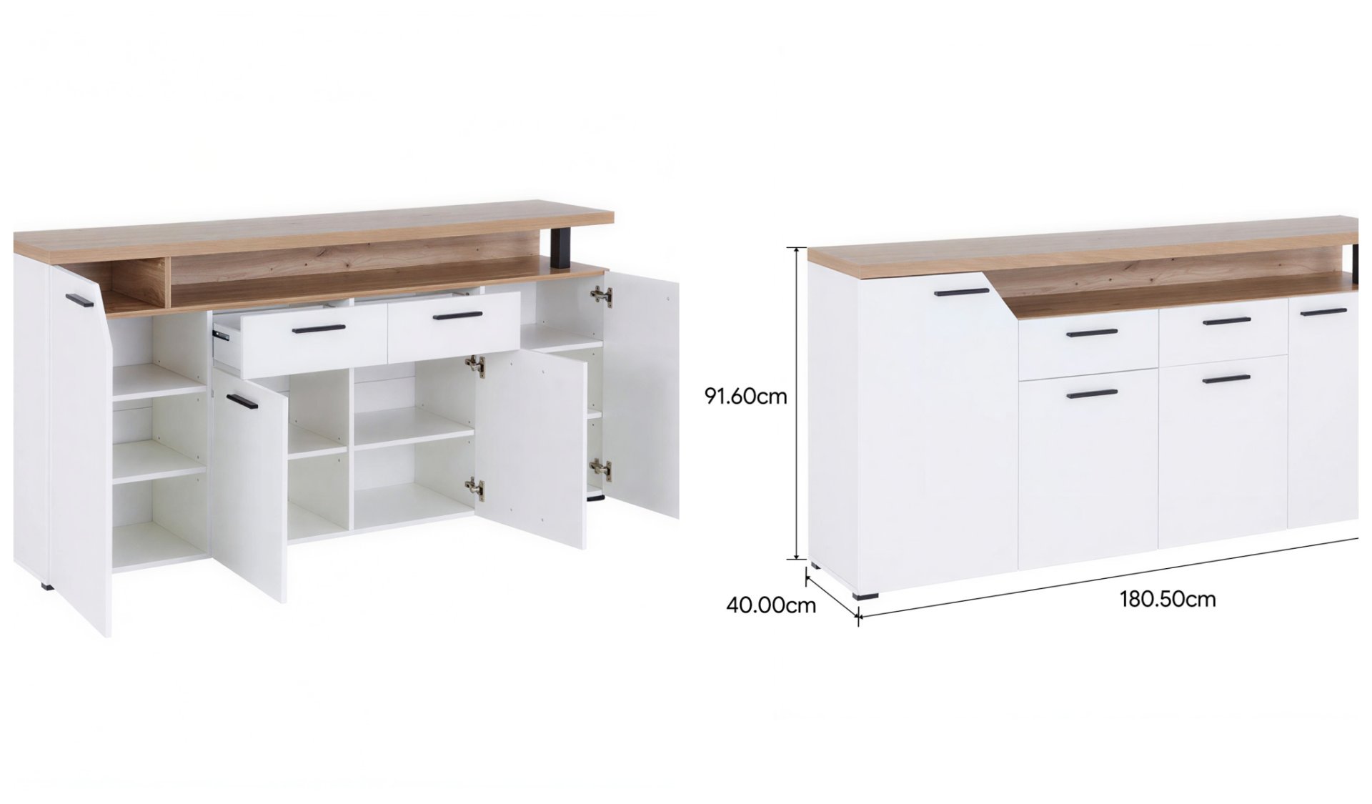Contemporary Multi-Purpose Shoe Organizer Accent Storage Cabinet with Drawers Detail View