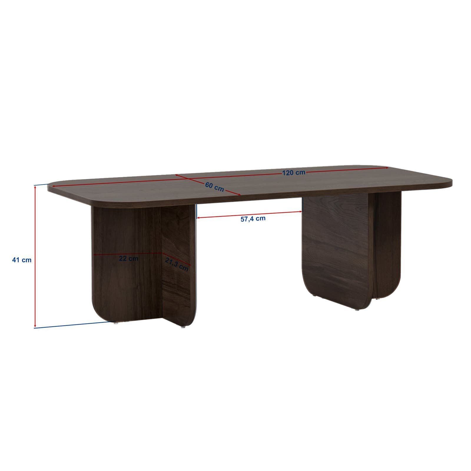 Timeless Transitional High-End Coffee Table for Living Room - dimensions