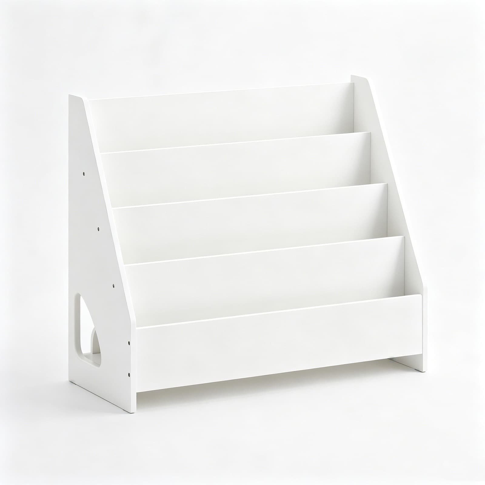 White 4 Tier Childrens Bookshelves for Playroom Nursery - detail