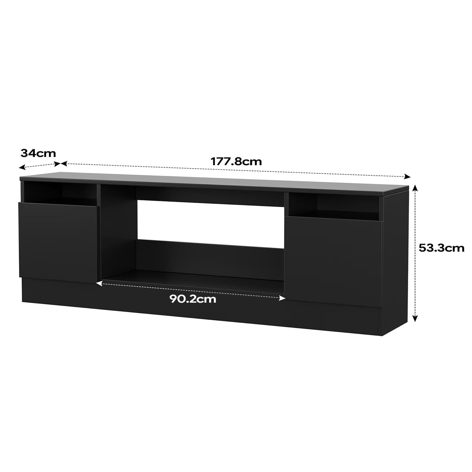 Black TV Console Entertainment Center for 75 inch TV - dimensions