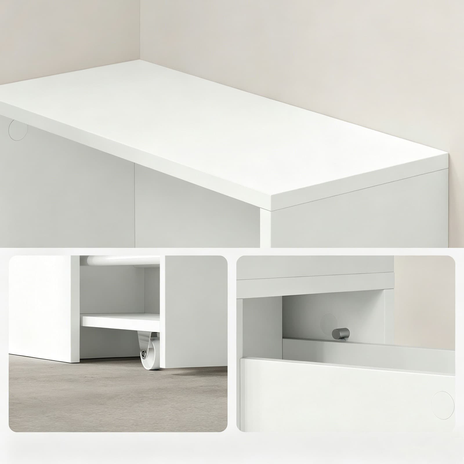 Freestanding Slim Design Bathroom Storage Cabinet with Drawer and Adjustable Shelf - detail