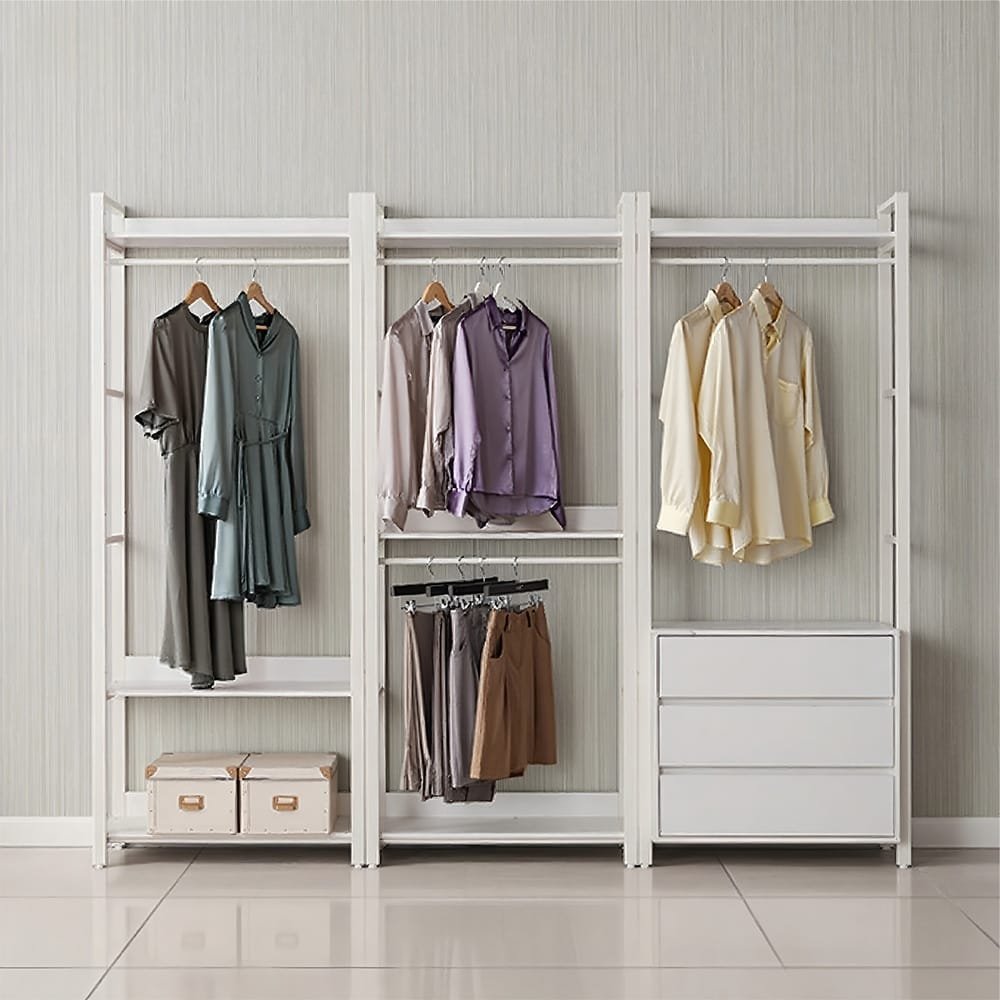 Modular Open Wardrobe System Customizable Vertical Storage Closet Organizer