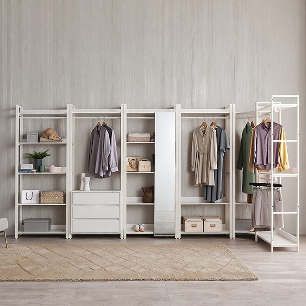 Modular Open Wardrobe System Customizable Vertical Storage Closet Organizer