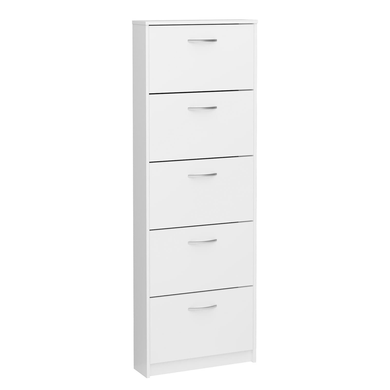 Modern Narrow Hidden Shoe Cabinet with 5 Folding Drawers for Small Spaces - detail