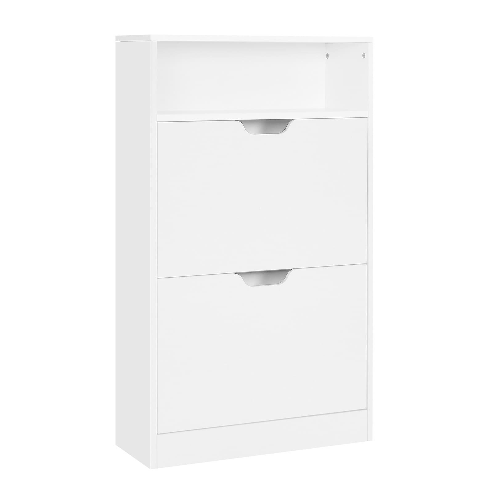 Slimline Shoe Storage Cabinet with 2 Flaps for Narrow Entrance - detail
