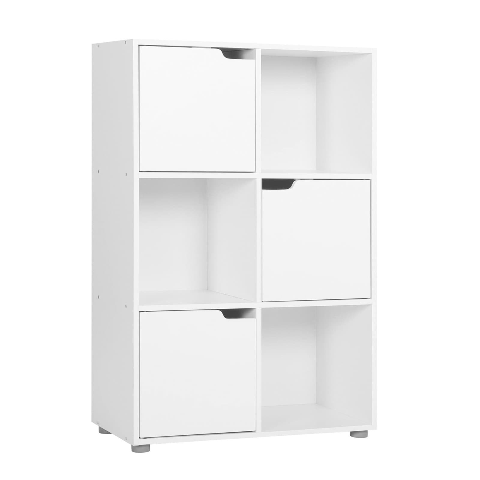 White 6 Cube Bookcase Storage Unit for Home and Office - detail