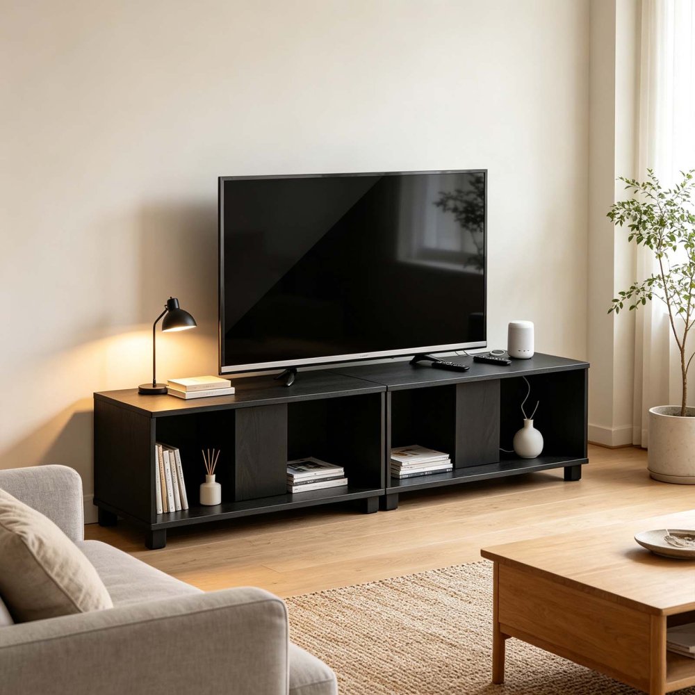 Expandable 70 inch Side by Side or Stacking TV Stand