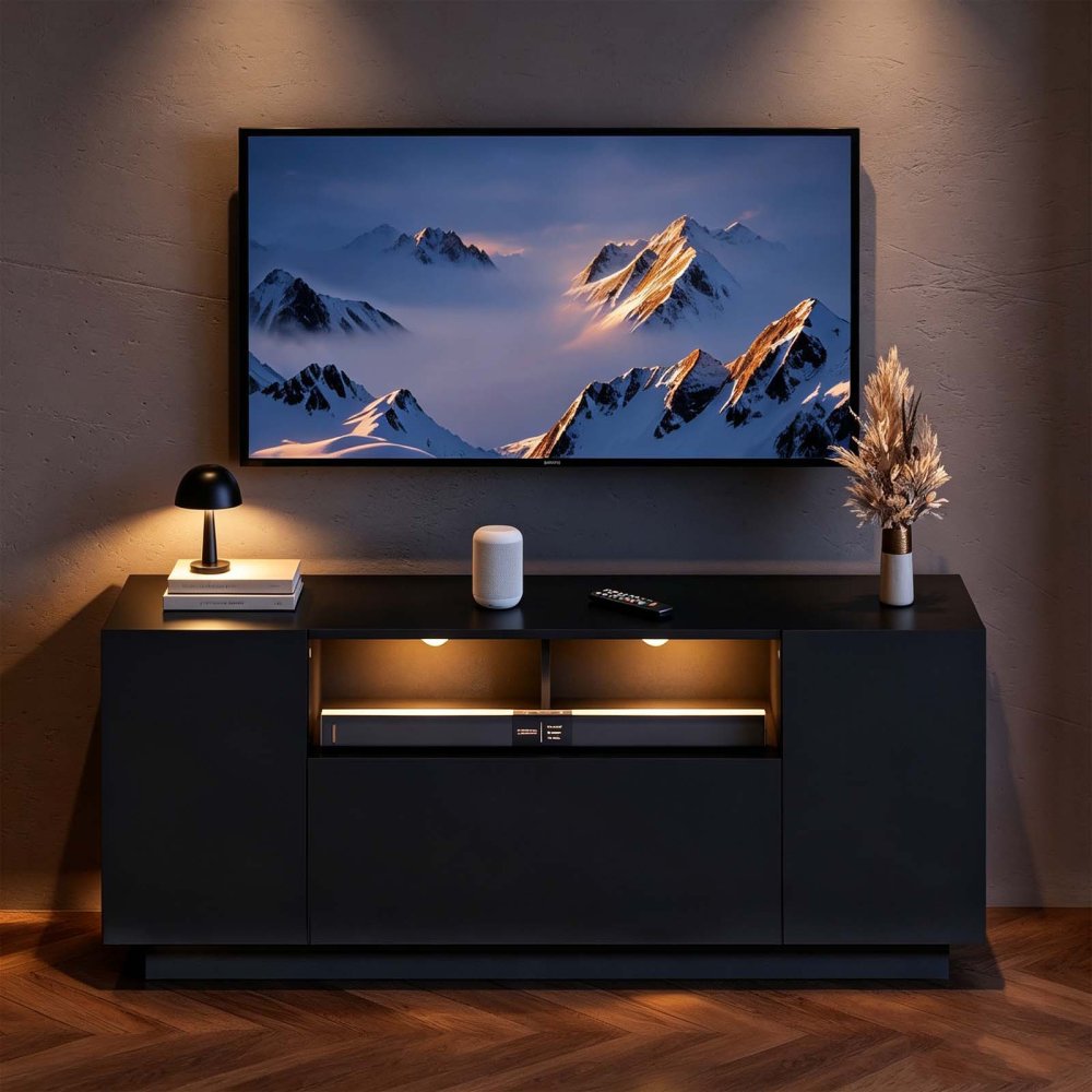 LED TV Stand with Storage Cabinet for 43-55 Inch TVs