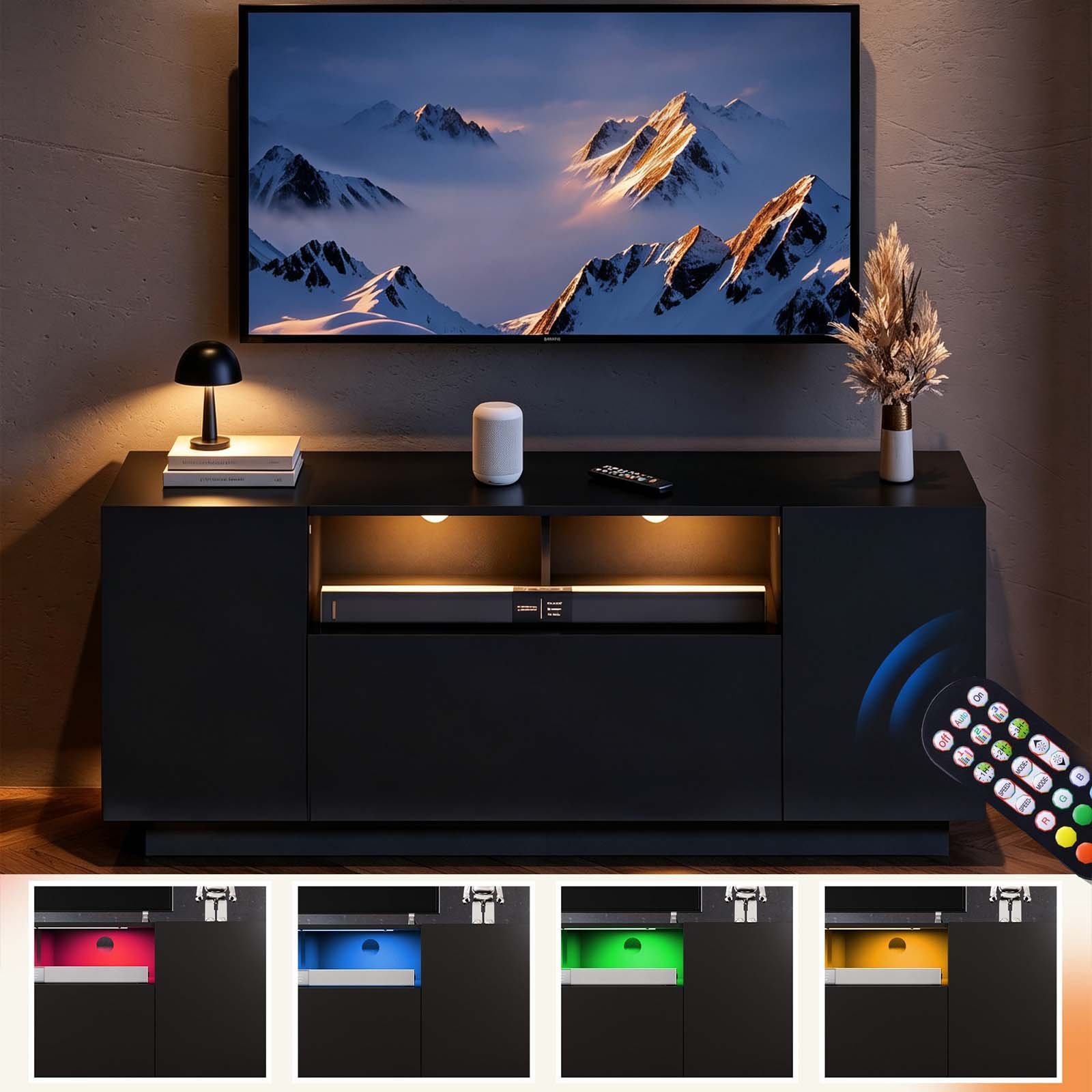 LED TV Stand with Storage Cabinet for 43-55 Inch TVs - detail