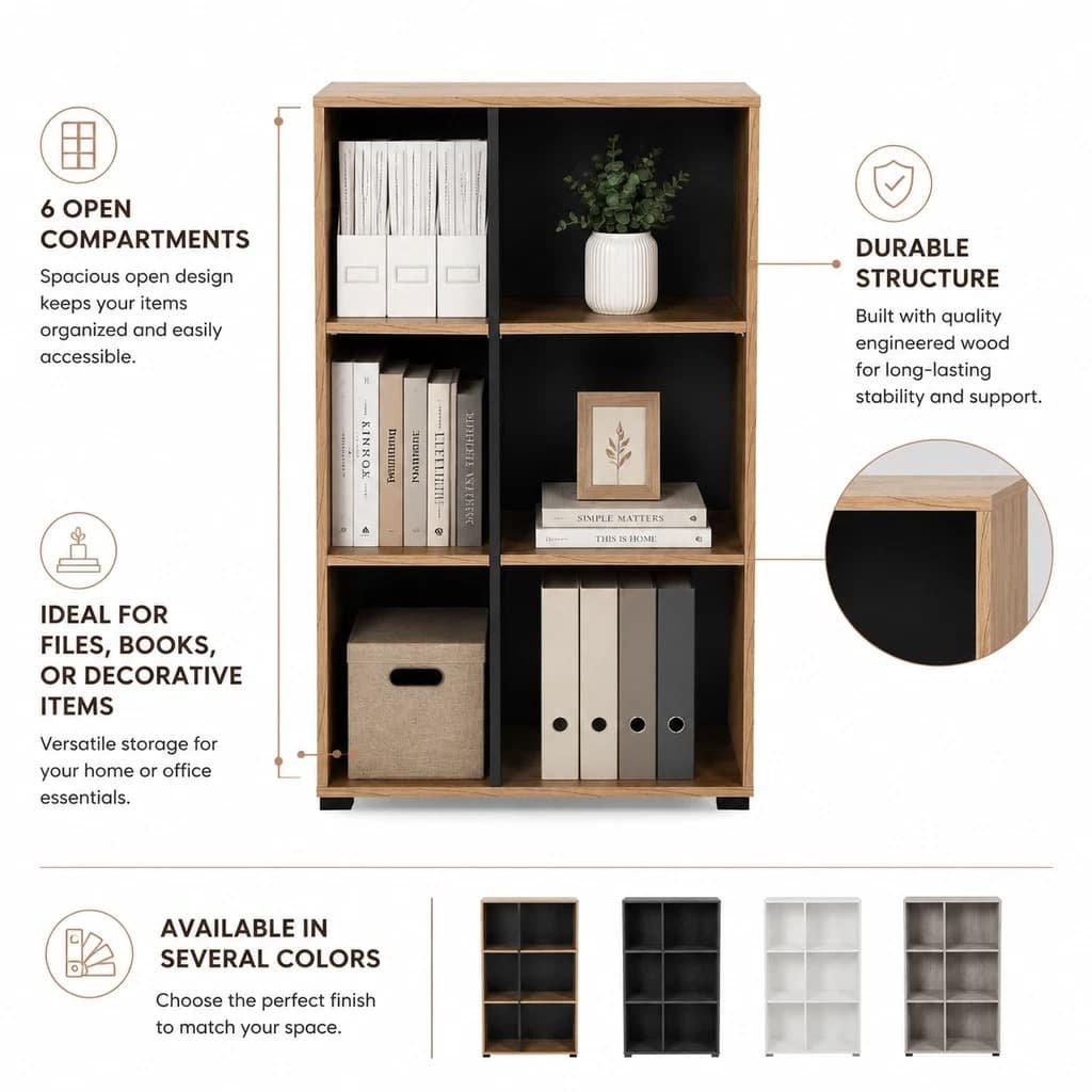 Open File Organizer with 6 Compartments - detail