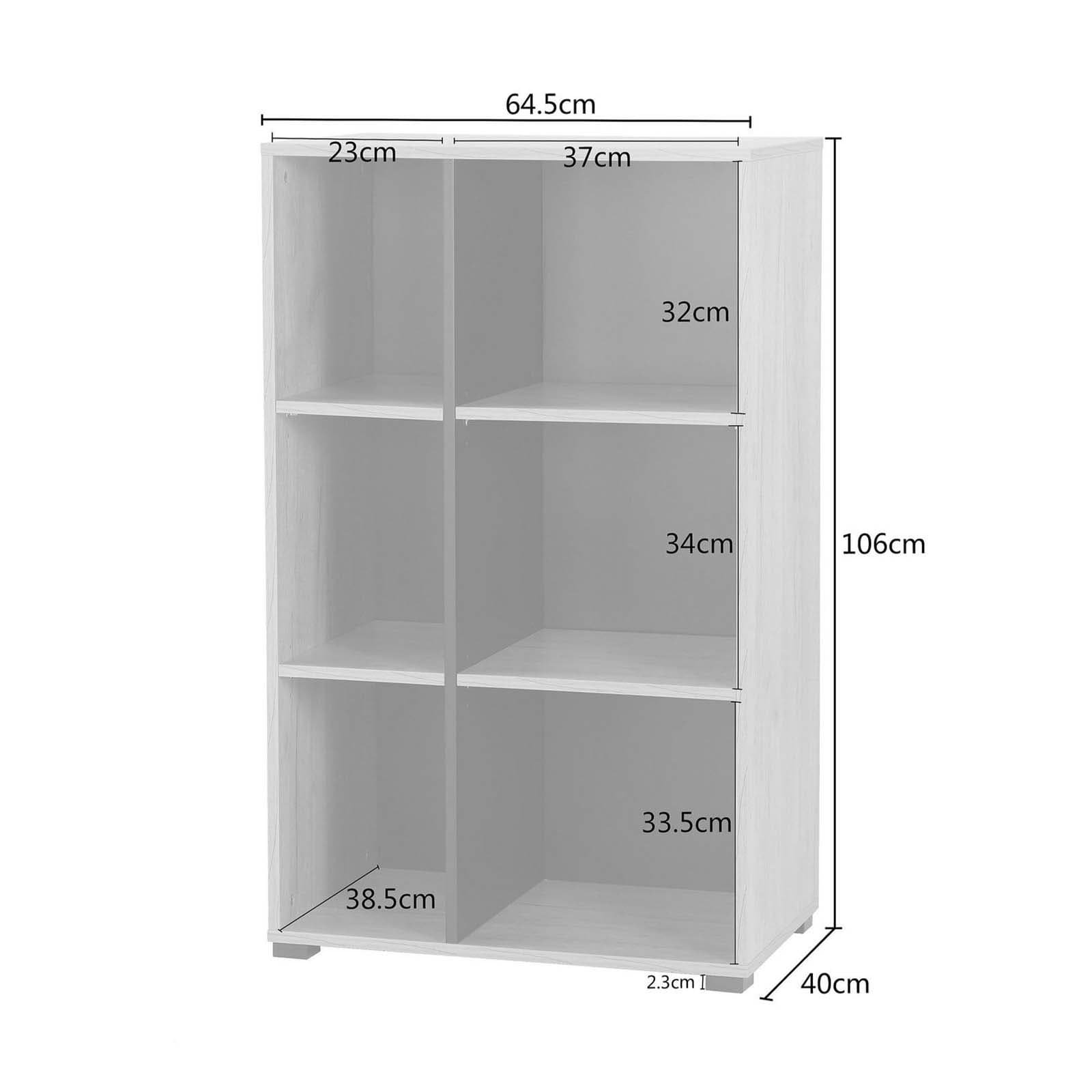 Open File Organizer with 6 Compartments - dimensions