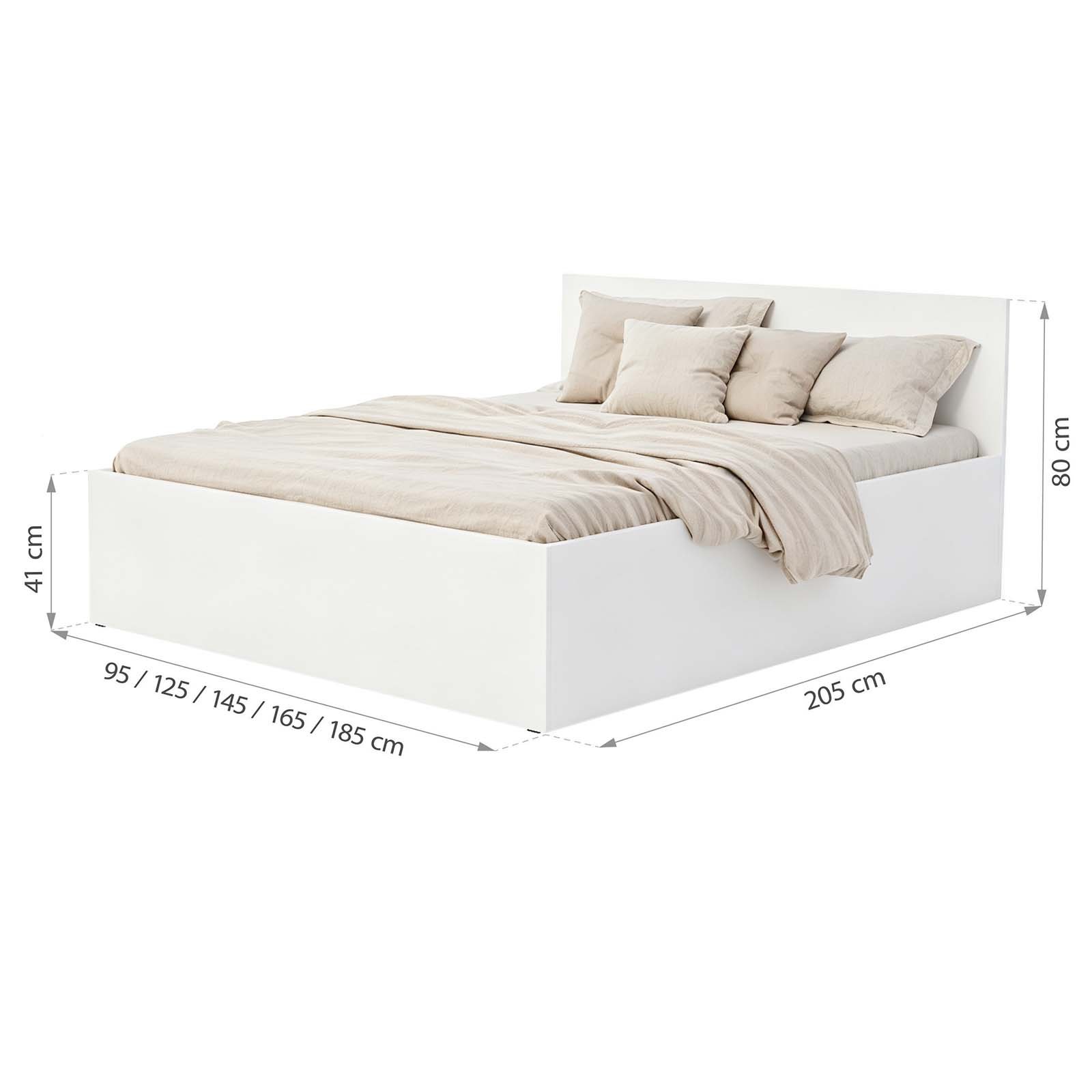 Queen Size Lift Up Storage Bed Frame - dimensions