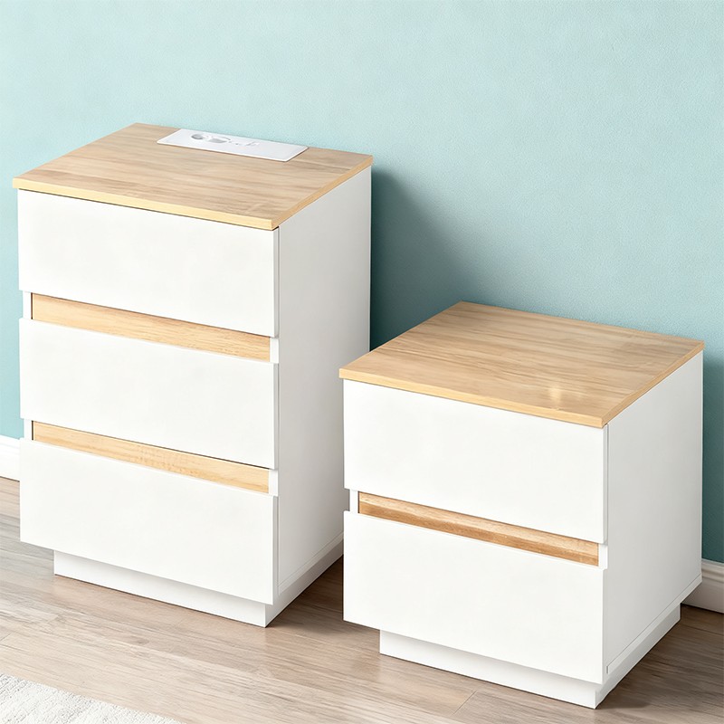 Contemporary Bedside End Table with Charging Function and USB Ports 8