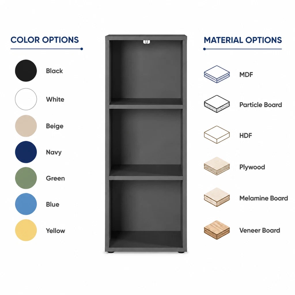 Narrow 3-Tier Office Open Shelf Cabinet - image 4