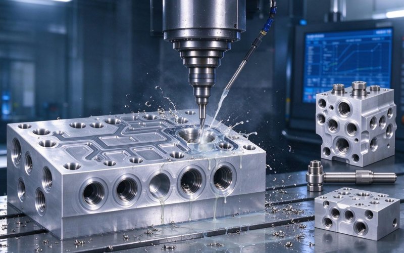 High-Precision CNC Machining: Custom Hydraulic Manifold & Valve Components
