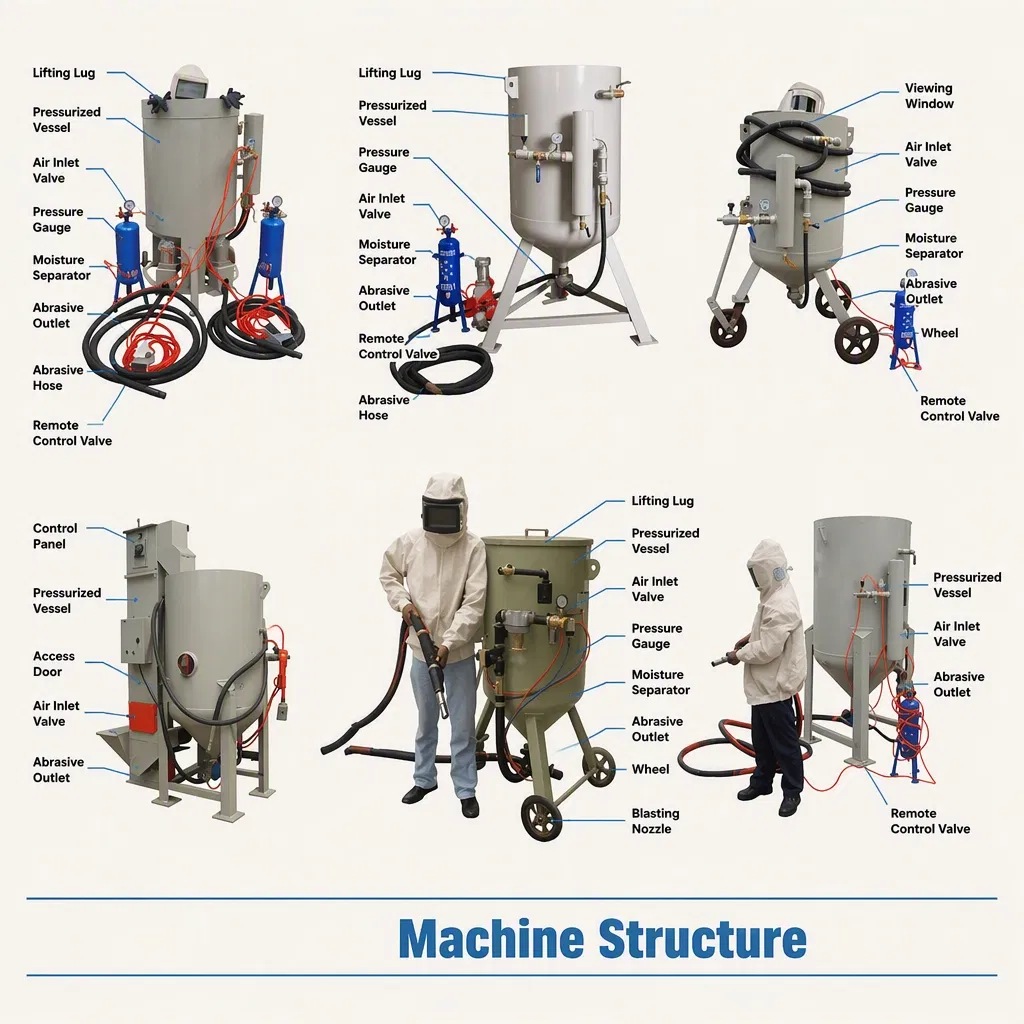 DP Series Portable Dry and Wet Sandblasting Machine