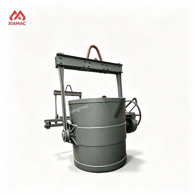 Heavy Duty Refractory Lined Foundry Hot Metal Ladle for Molten Iron Transfer and Spheroidizing Treatment/Manual Tilting Pouring Ladle