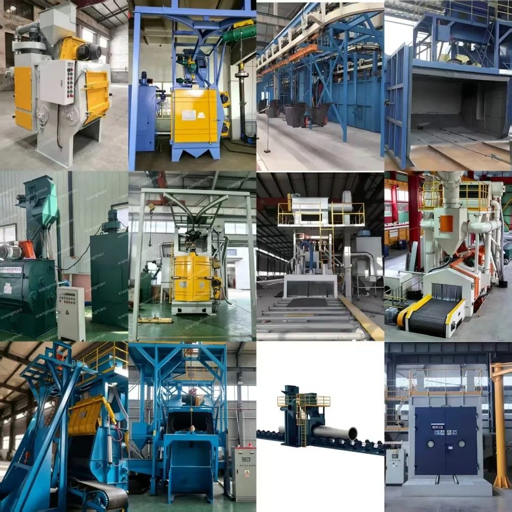 Rubber Tumbler Belt Shot Blasting Machine Hook Shot Blaster Steel Structure Surface Clean Casting Catenary Type Shot Blasting Machine for Cleaning Metal Casting