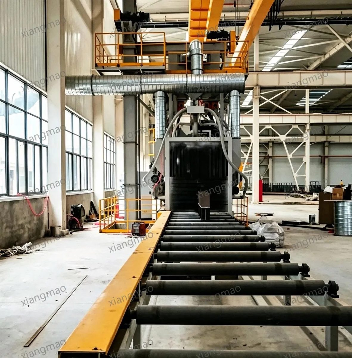 Pass Through Tunnel Type Roller Conveyor Shot Blasting Machine
