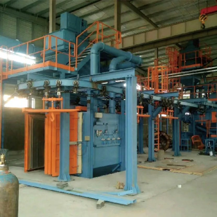Rubber Tumbler Belt Shot Blasting Machine Hook Shot Blaster Steel Structure Surface Clean Casting Catenary Type Shot Blasting Machine for Cleaning Metal Casting
