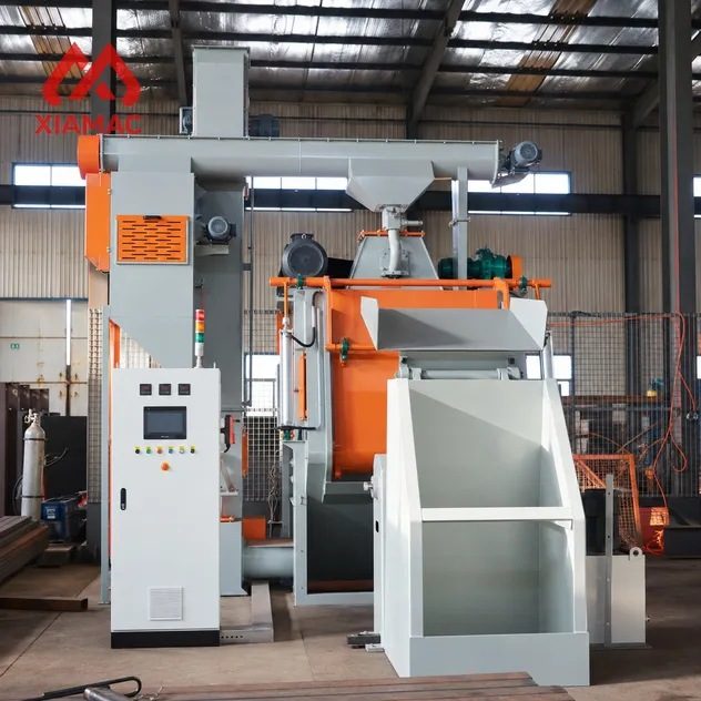 Qr3210 Rubber Track Tumblast Shot Blaster for Small Metal Parts Descaling & Deburring