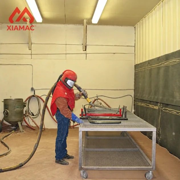 Industrial Sand Blasting Room Modular Sandblasting Booth Abrasive Blasting Equipment for Large Steel Structures Castings Weldments Surface Cleaning