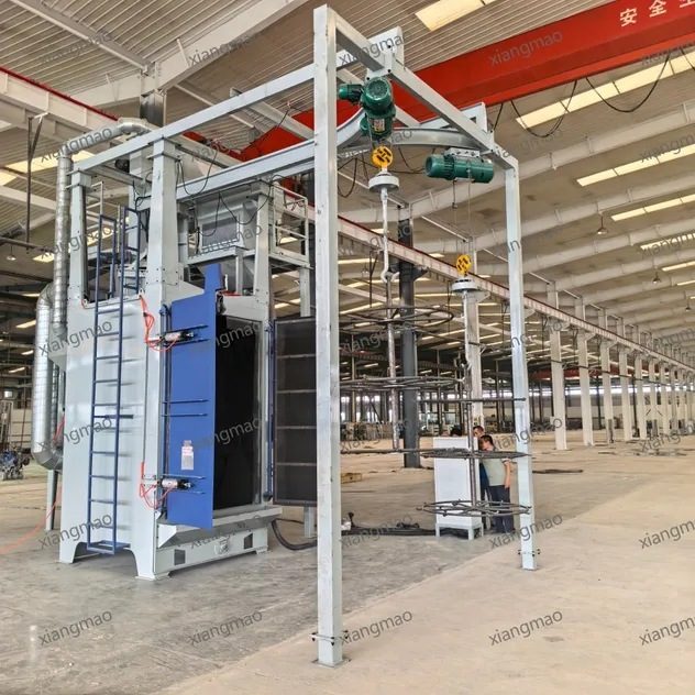 Durable Q37 Double Hook Hanger Shot Blasting Equipment Overhead Hook Sand Blaster Steel Structure Surface Cleaning Machine Foundry Casting Weldment Rust Remover