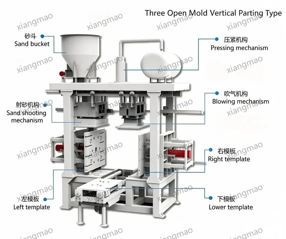 Horizontal/Vertical Automatic Sand Molding Line and Cold Box Sand Casting Molding Machine for Making Metal Parts