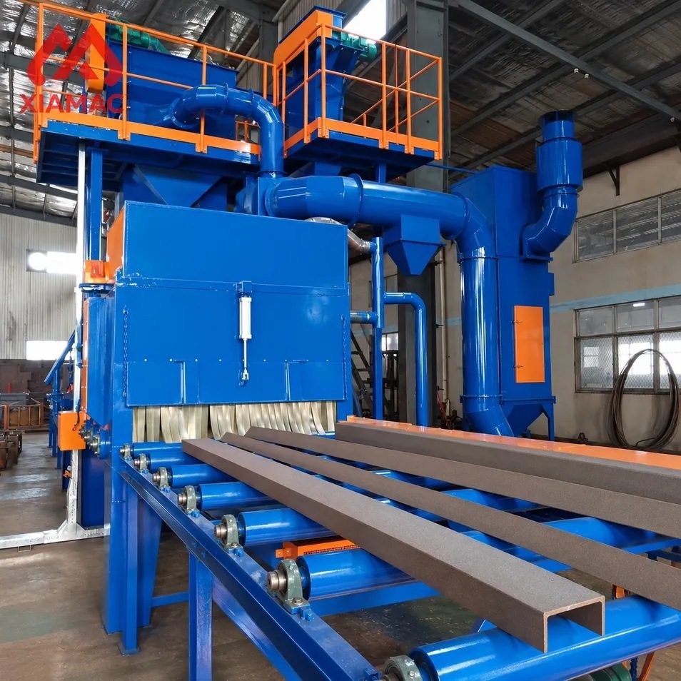 Industrial Roller Conveyor Shot Blasting Machine for Steel Plate Bar Surface Cleaning and Descaling