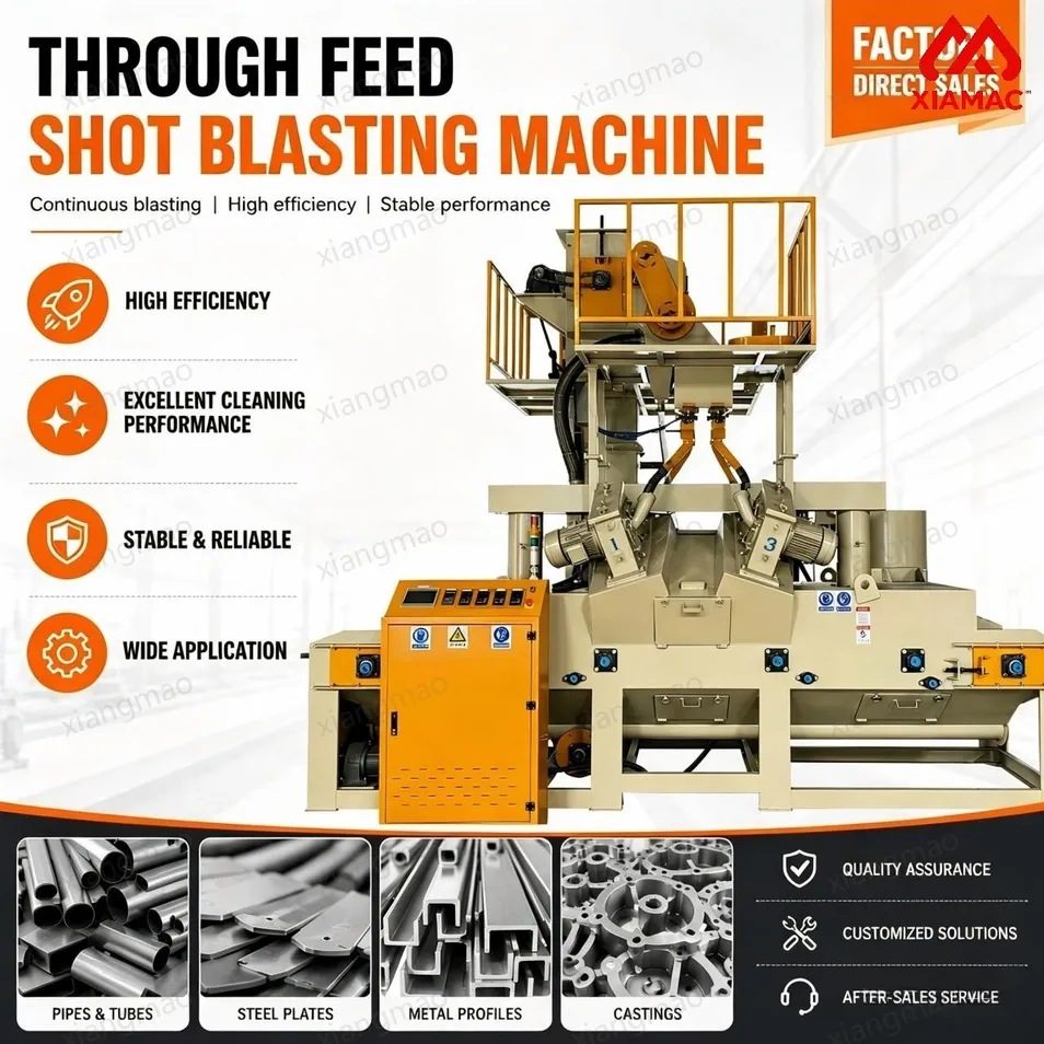 Conveyor Shot Blasting Machine Continuous Steel Shot Rust Oxide Removal Surface Cleaning Equipment for Metal Profile Concrete Surface Blasting Machine