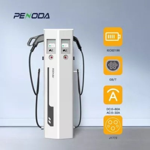 Space-saving hybrid EV charger