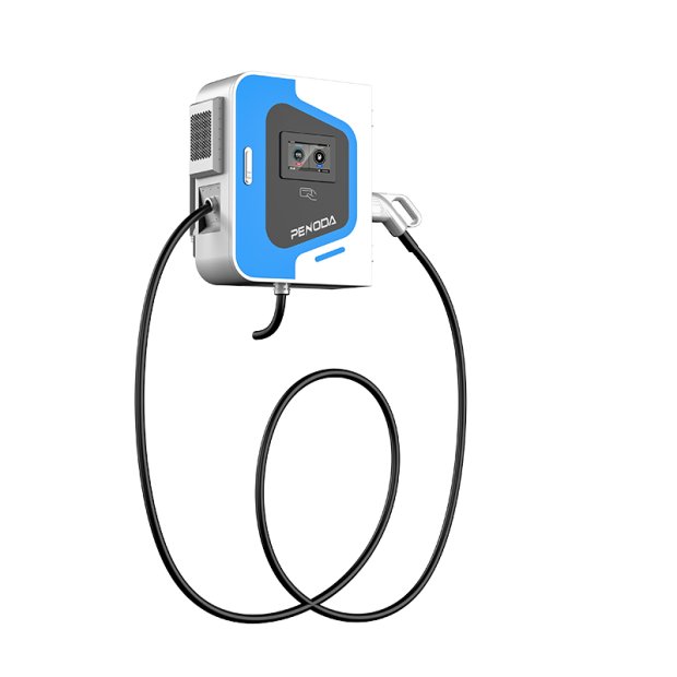 EV charger with RFID, mobile app, and Plug & Charge features