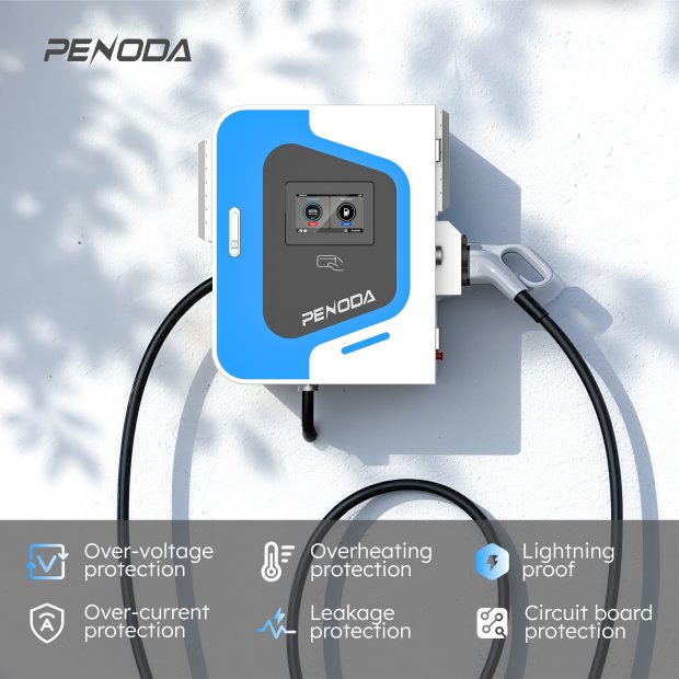 Commercial EV charger with high-precision energy metering