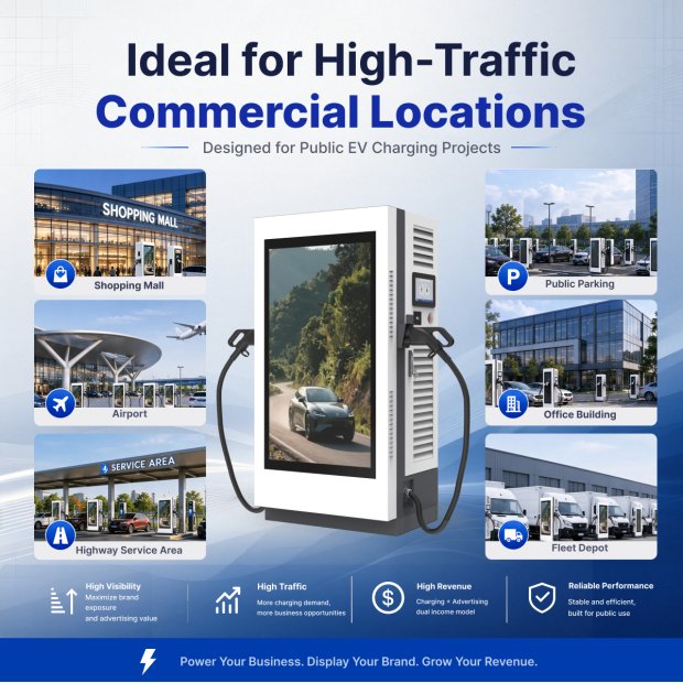 EV charging advertising station high brightness screen