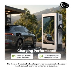 EV charging advertising station with 55-inch screen