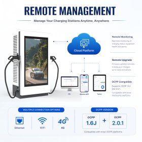 Commercial DC EV charging station with display