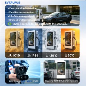 EV charging advertising station with 55-inch screen