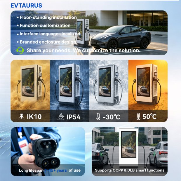 EV charging advertising station with 55-inch screen