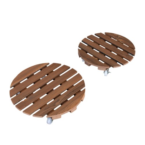 Soporte de madera para macetas